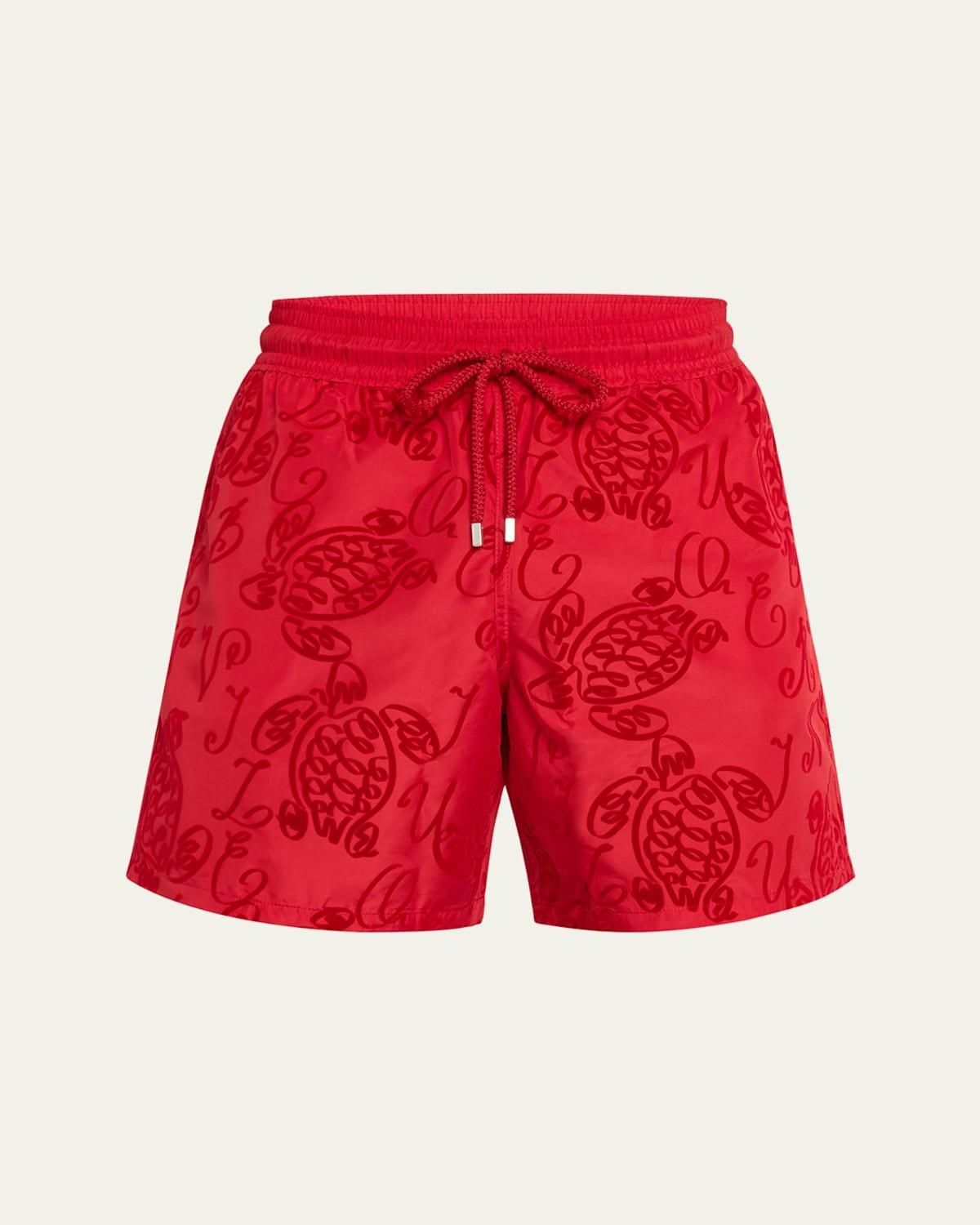 Mens Abstract-Print Swim Shorts Product Image