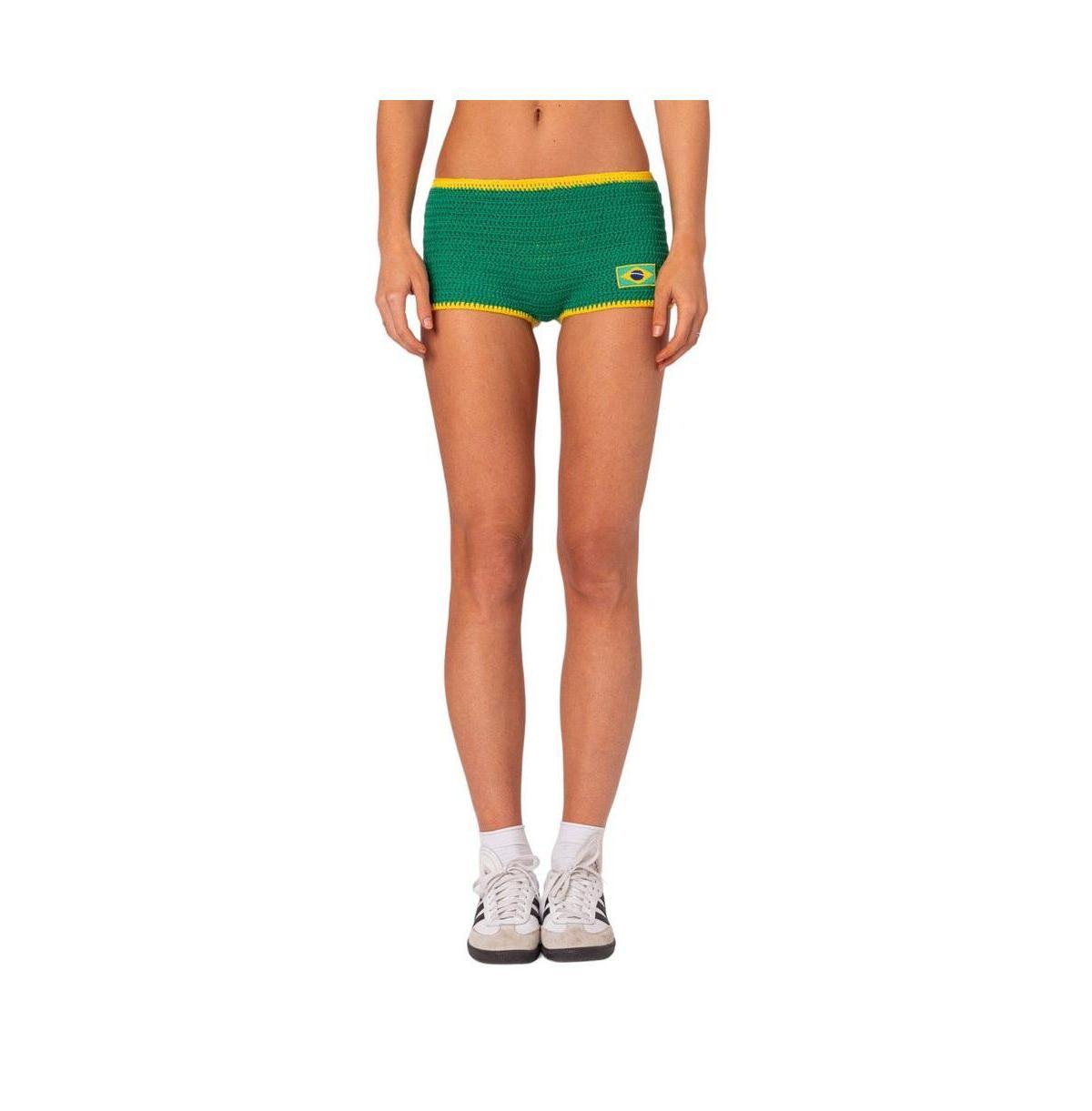 Edikted Womens Brasil Crochet Shorts Product Image