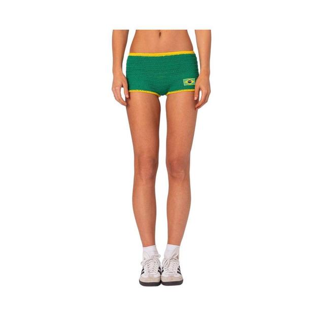 Edikted Womens Brasil Crochet Shorts Product Image