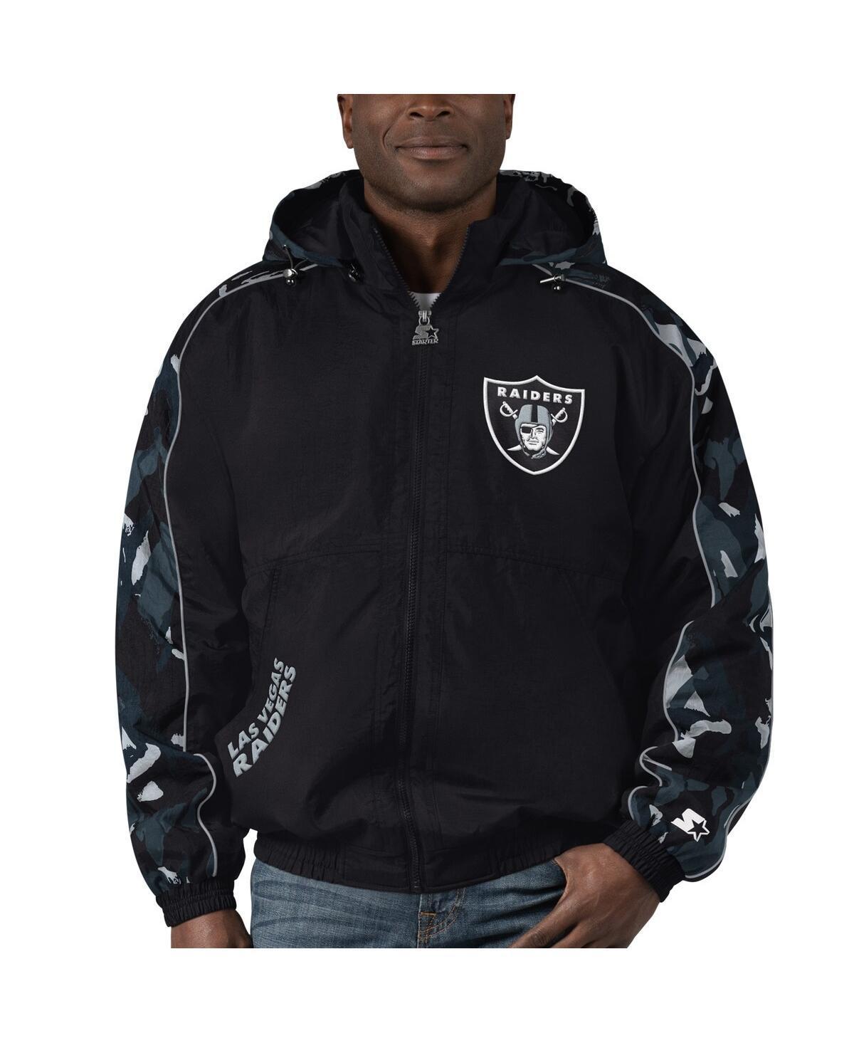 Mens Starter Black Las Vegas Raiders Thursday Night Gridiron Full-Zip Hoodie Product Image