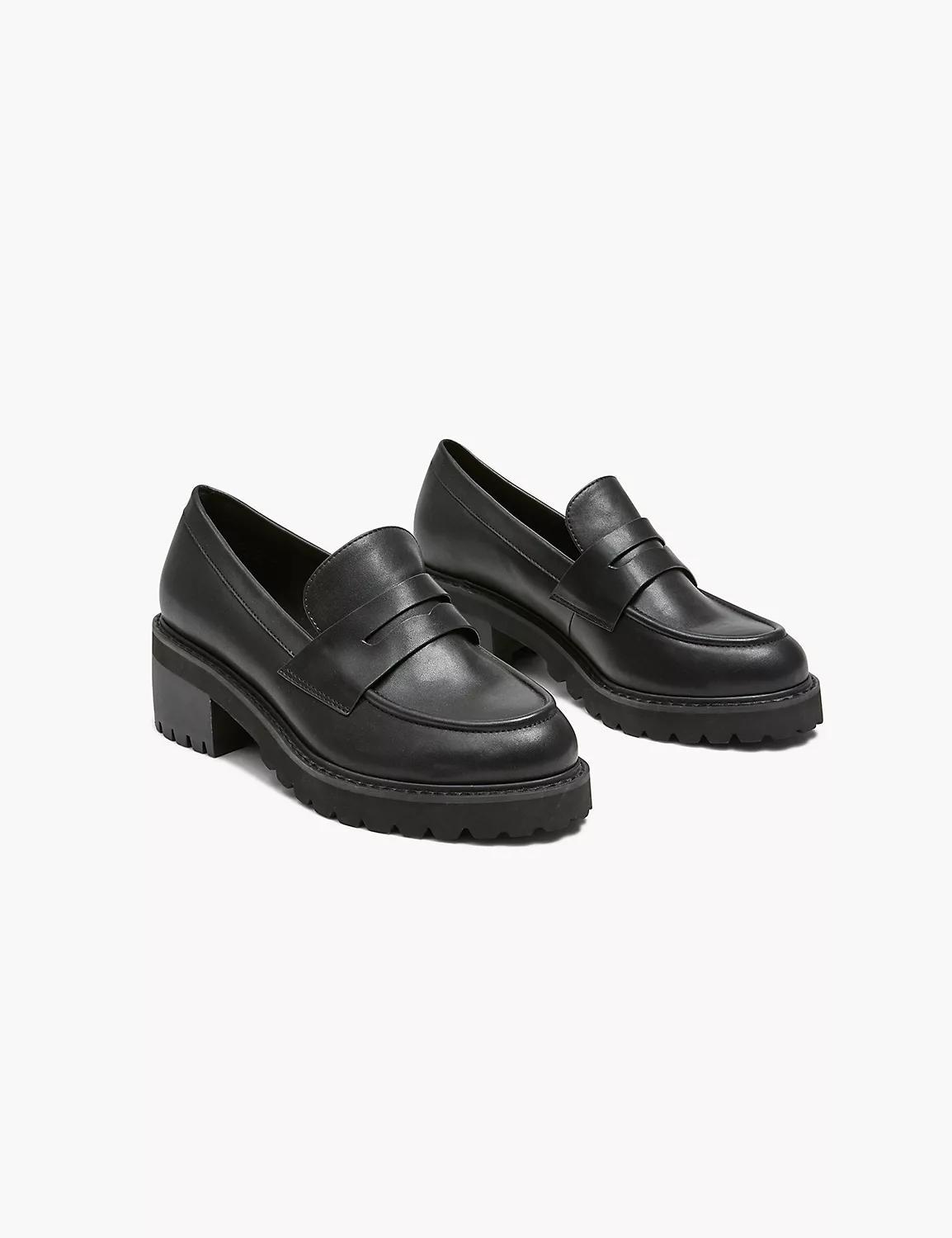 Lane Bryant Dream Cloud Lug Sole Loafer 10.5W Black Product Image