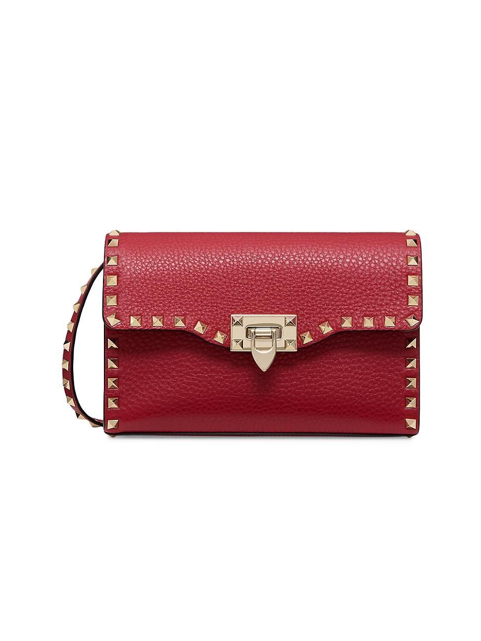 Womens Small Rockstud Grainy Calfskin Crossbody Bag Product Image