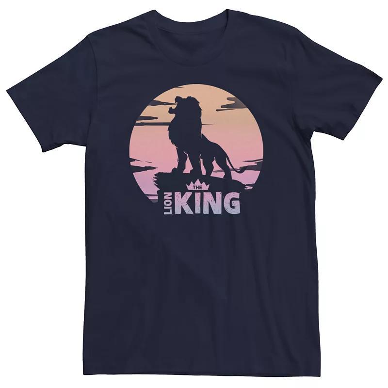 Mens Disney Lion King Sunset Crown Round Logo Tee Blue Product Image