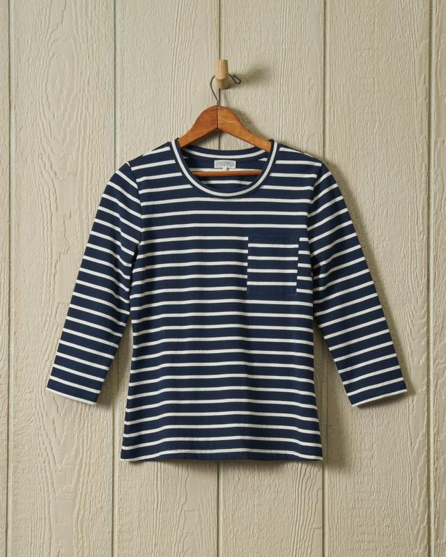 Women's Seafarer Tee in Navy/White Product Image