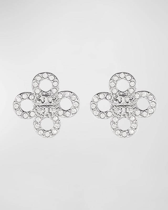 Small Kira Clover Pave Stud Earrings Product Image