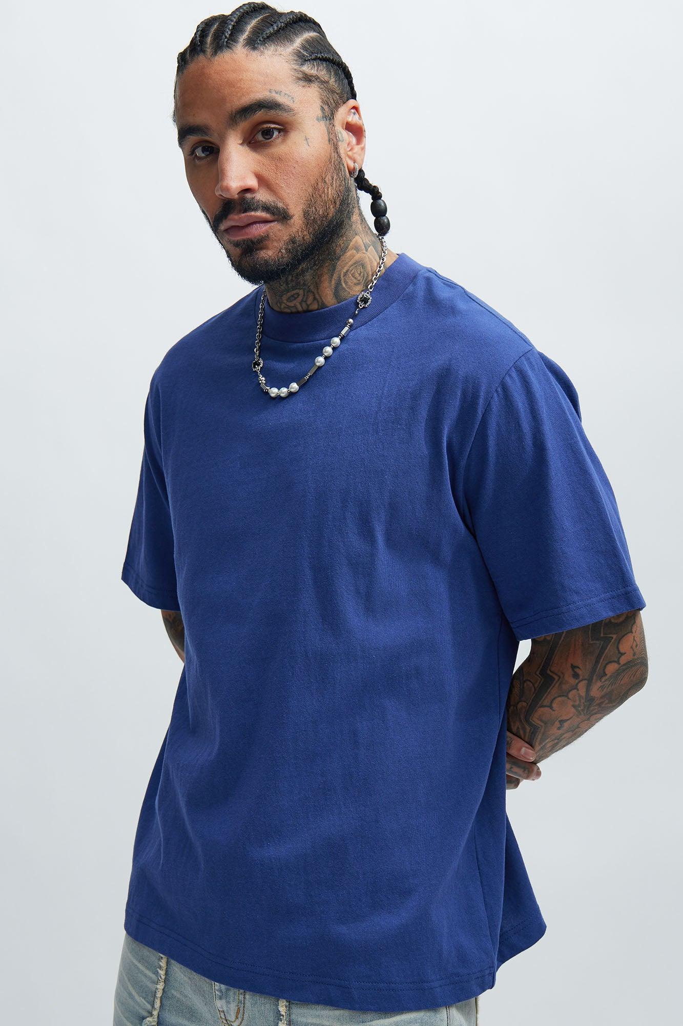 Oversized Heavyweight Short Sleeve Tee - Navy Product Image