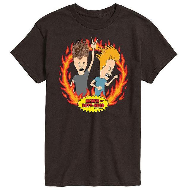 Mens Beavis And Butthead Rock Flames Tee Product Image