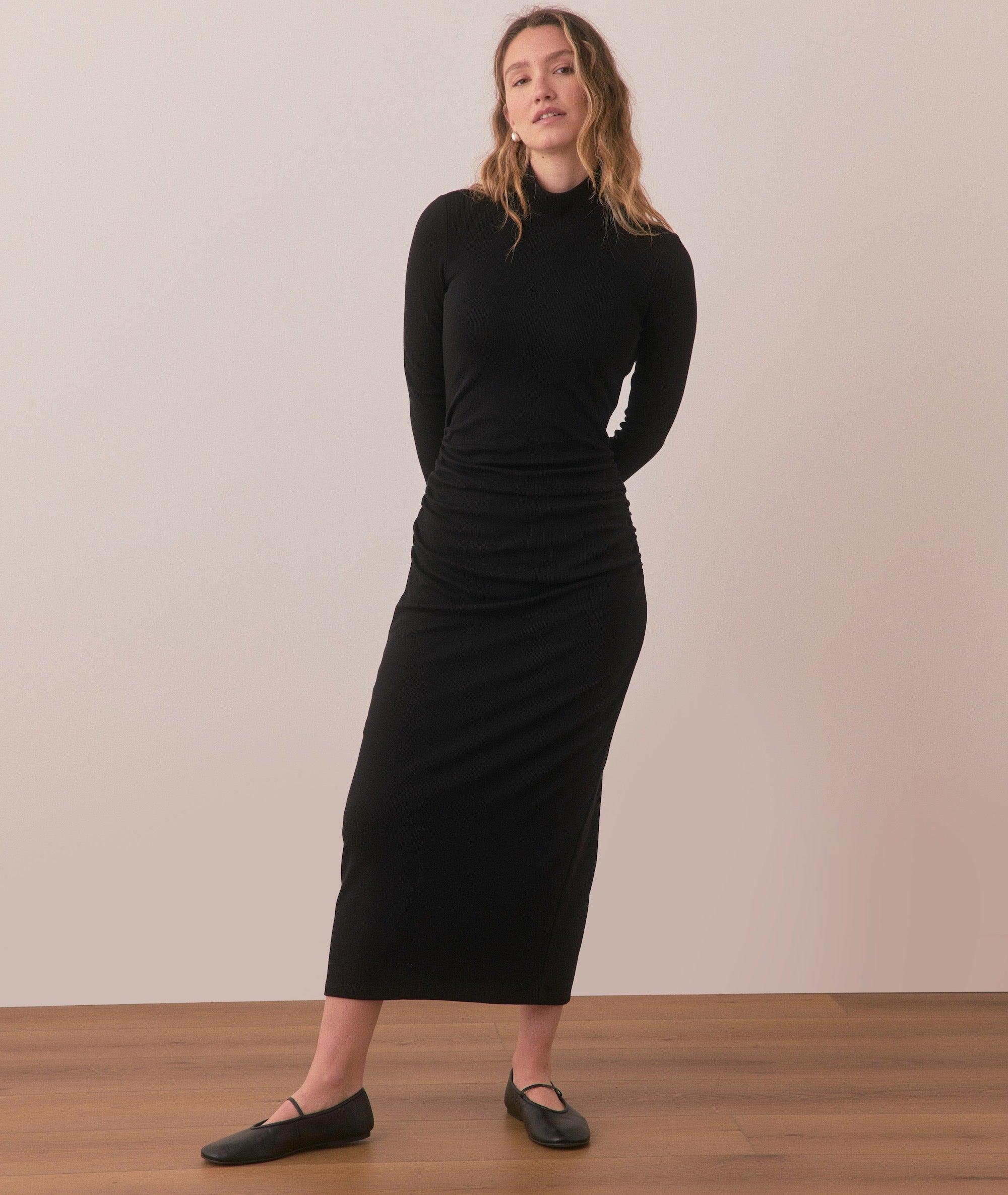 Lexi Rib Ruched Turtleneck Dress product image