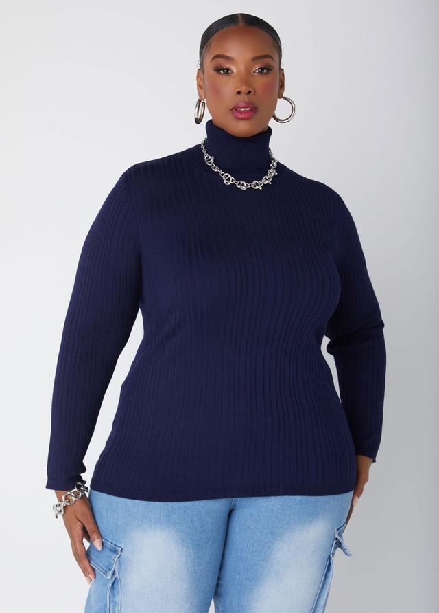 Plus Size Pullover Turtleneck Sweater Ashley Stewart Product Image