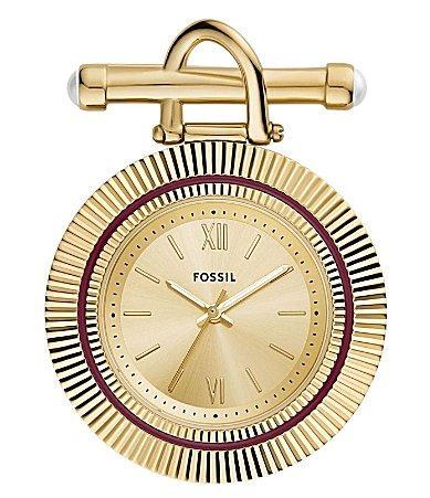 Fossil Womens Scarlett Three-Hand Gold Tone Stainless Steel Brooch Watch Product Image