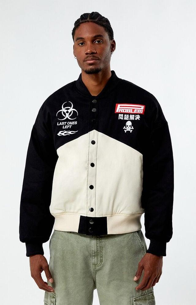 Men's Rave Race Jacket in Black/Cream - Product Image