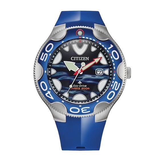 Citizen Mens Blue Eco-Drive Quartz Analog 200m Stainless Steel Strap Watch Product Image