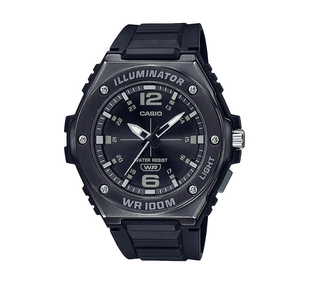 Casio Mens Three-Hand Black Resin Watch 49.6mm, MWA100HB-1AV - Black Product Image