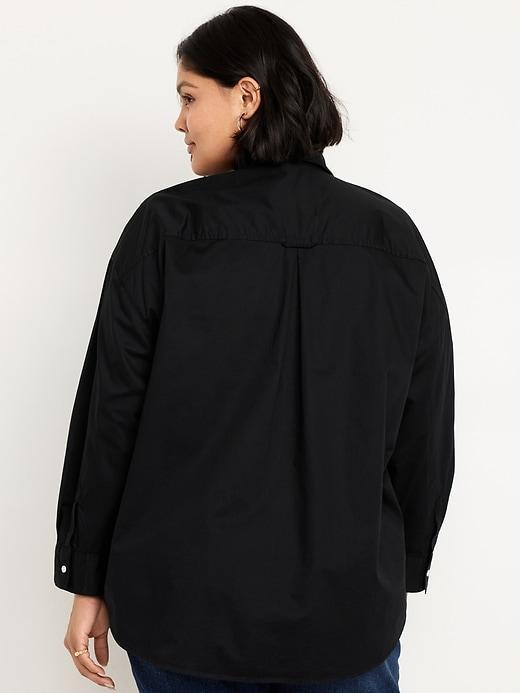 Oversized Button-Down Boyfriend Shirt Product Image