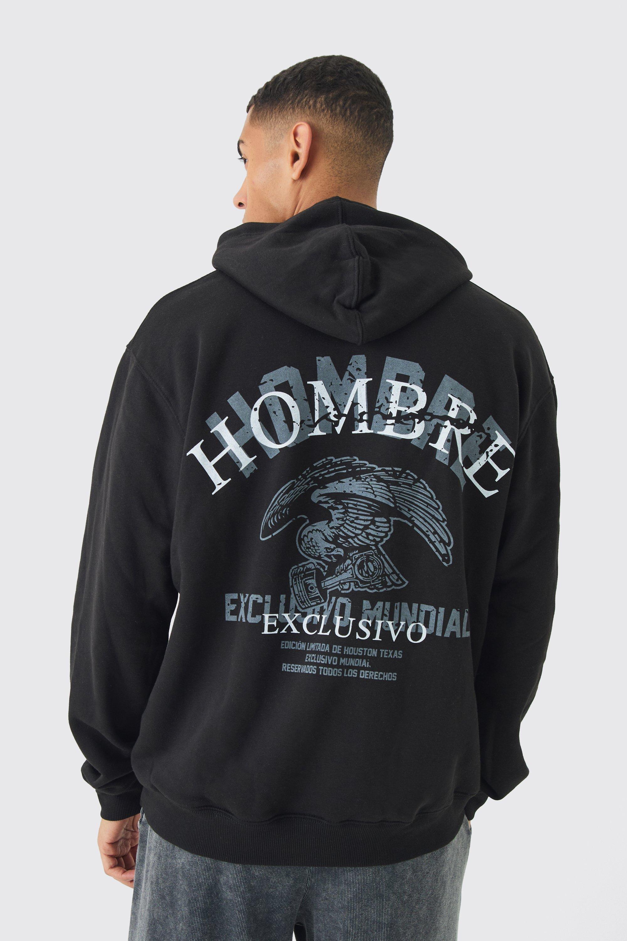 Oversized Hombre Eagle Graphic Hoodie | boohooMAN USA product image