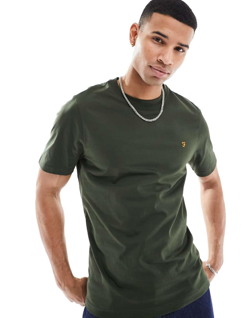 Farah Danny cotton t-shirt in green Product Image