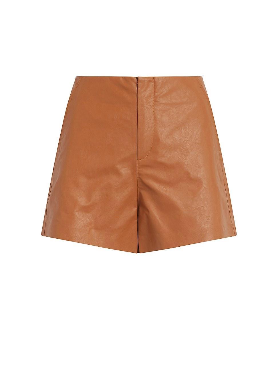 Womens Johnnie High-Rise Faux-Leather Shorts Product Image