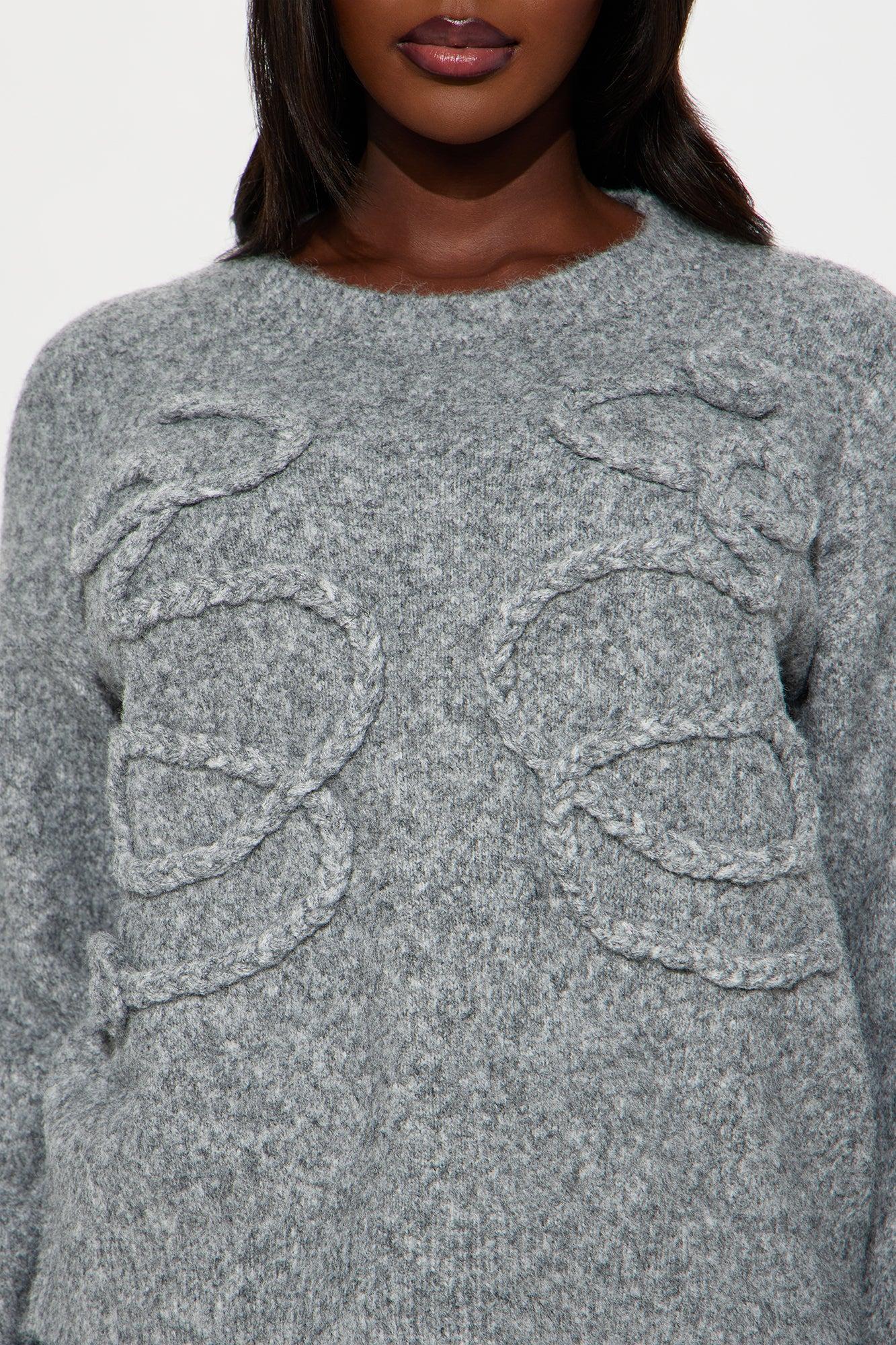 Maple Embroidered Sweater - Grey Product Image