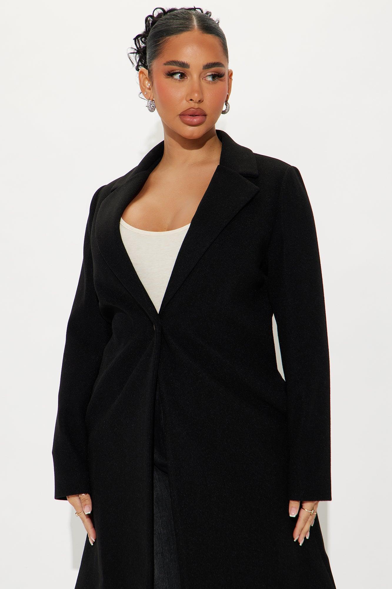 Natalie Wool Coat - Black Product Image