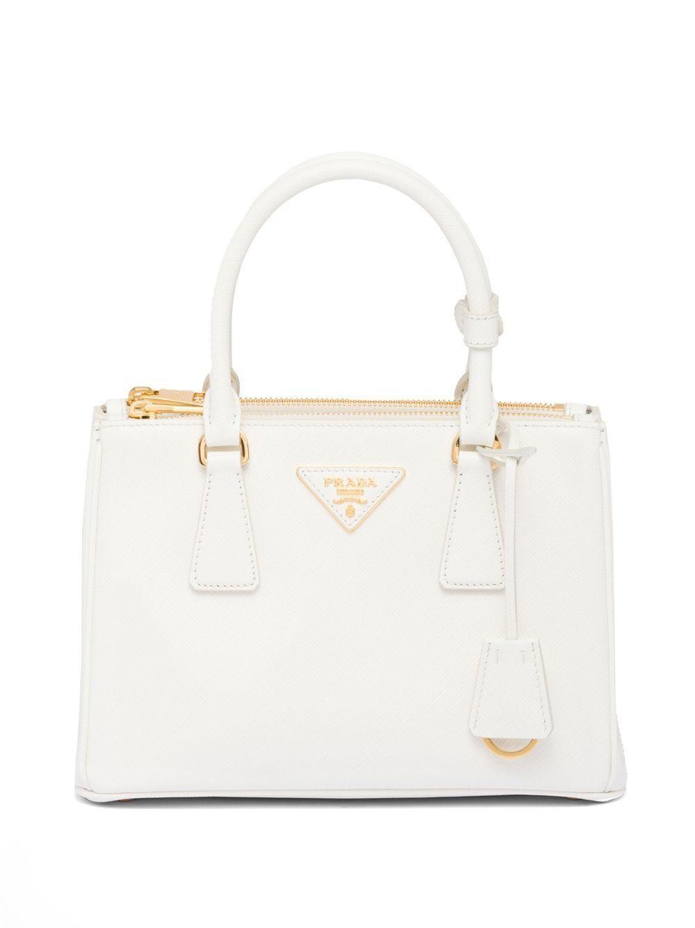 PRADA Galleria Saffiano Leather Large Bag In White Product Image