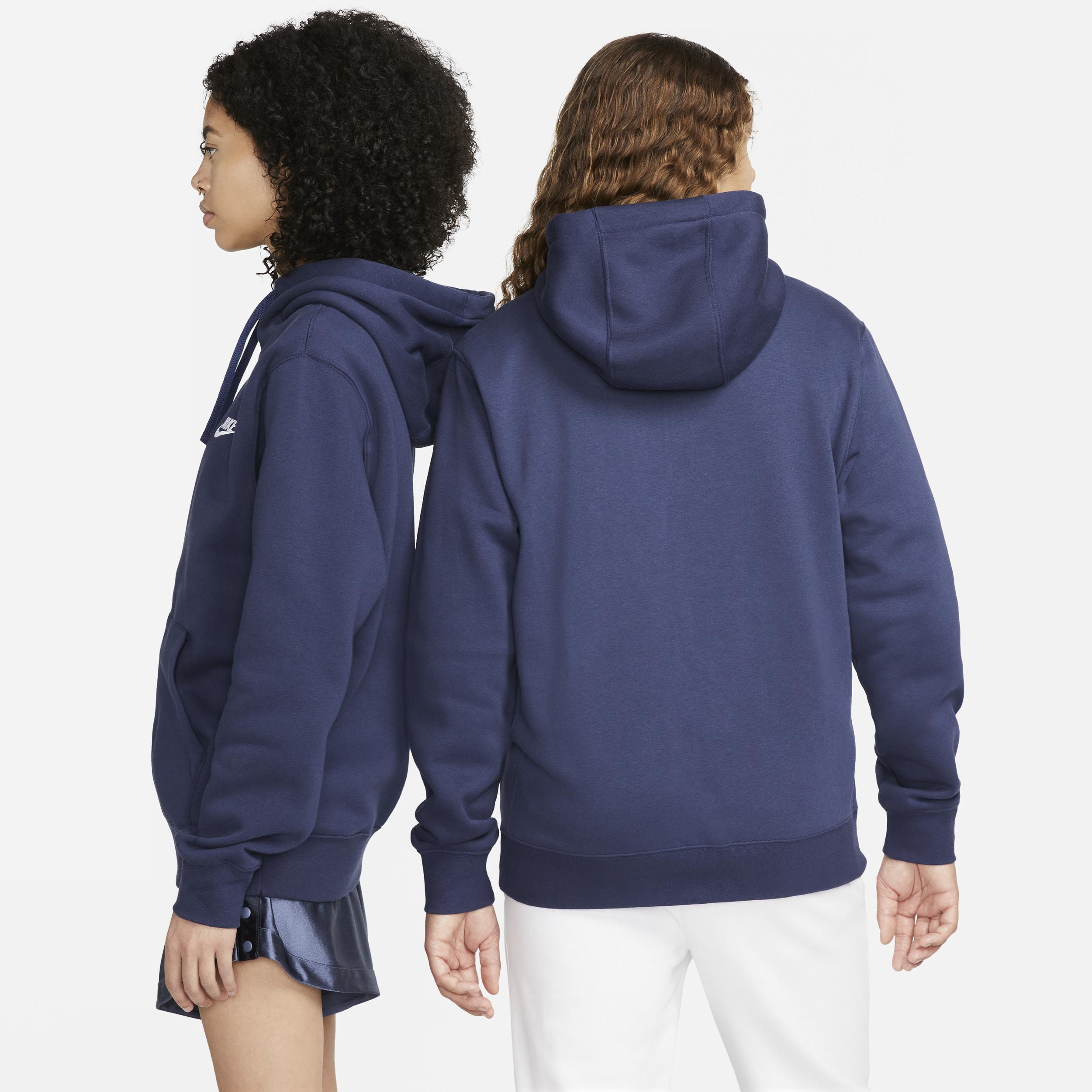 Nike Mens Nike Club Full-Zip Hoodie - Mens White/Midnight Navy Product Image