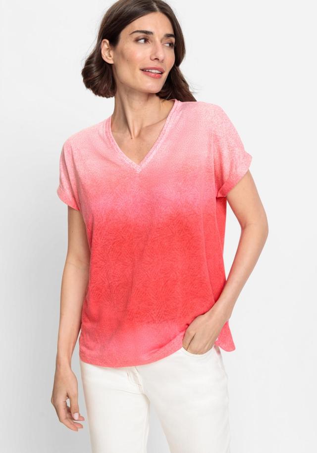 Olsen Womens Short Sleeve Ombre Burnout T-Shirt Product Image