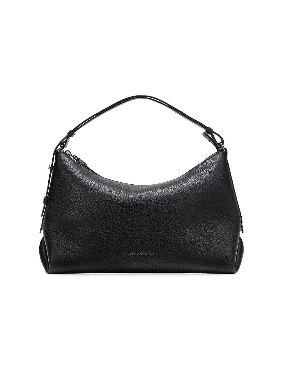 Womens Texture Calfskin Hobo Bag with Monili Product Image