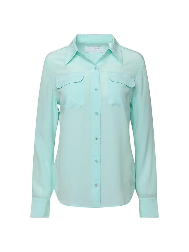 Womens Signature Slim Silk Shirt Product Image