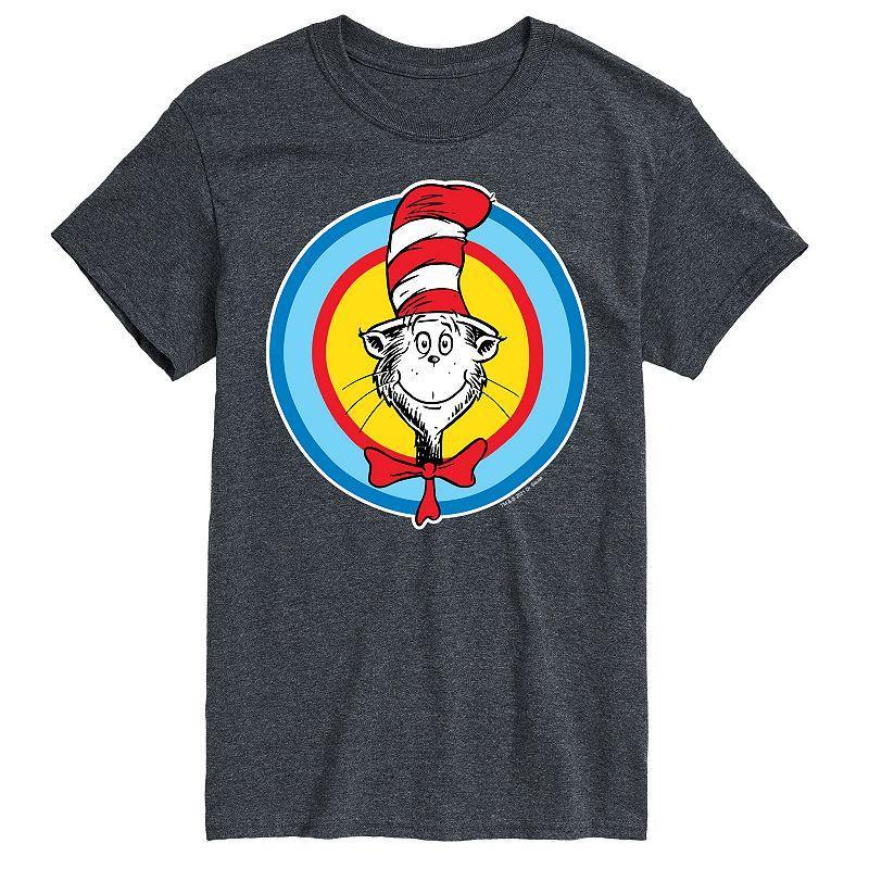 Big & Tall Dr Seuss Cat In Hat Smile Tee, Mens Grey Product Image