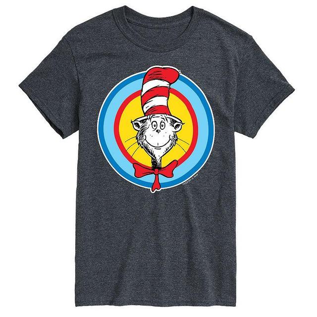 Big & Tall Dr Seuss Cat In Hat Smile Tee, Mens Grey Product Image