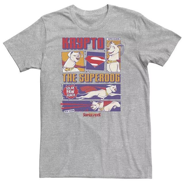 Big & Tall DC Comics Super Pets DC Comics League Of Super Pets Krypto Panels Tee, Mens Athletic Grey Product Image