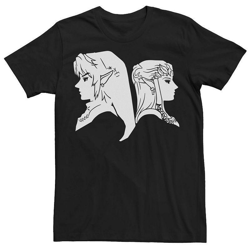 Mens Nintendo Zelda Link & Princess Profile Graphic Tee Product Image