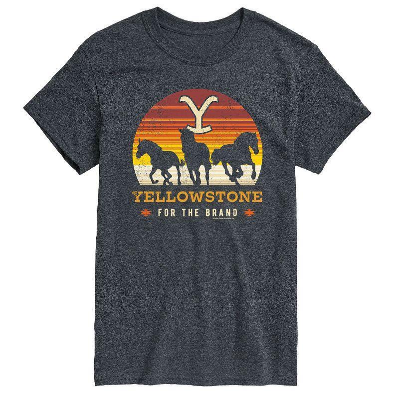 Mens Yellowstone Wild Horses Tee Blue Product Image