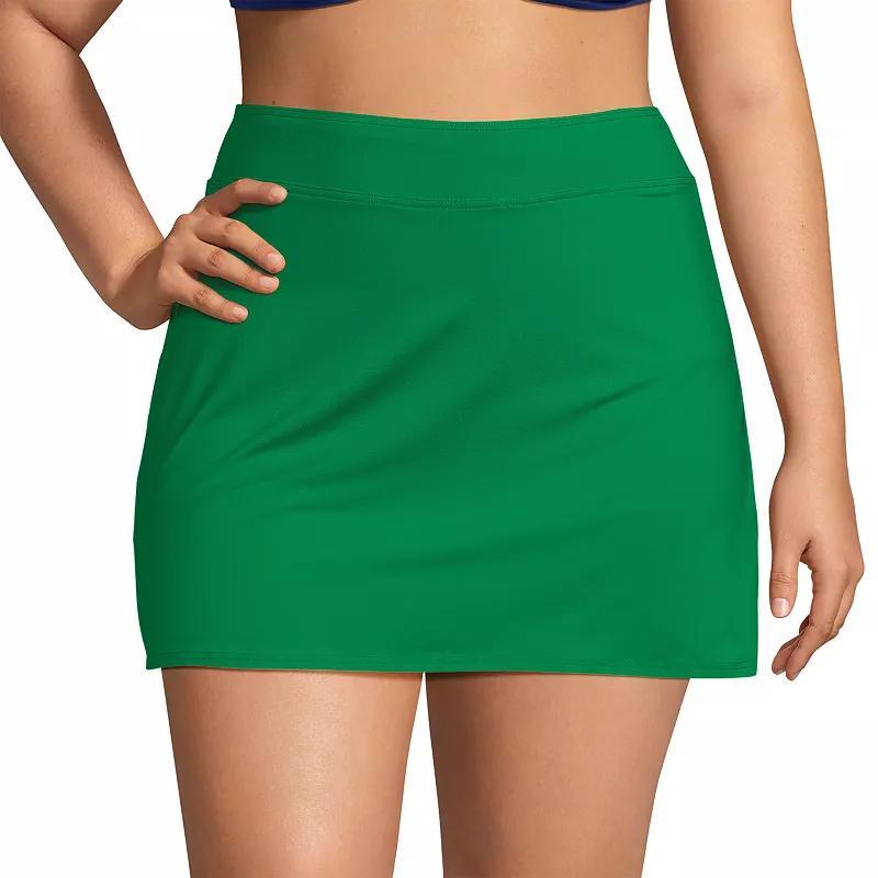 Plus Size Lands End UPF 50 Tummy Slimmer Swim Skirt, Womens Fresh Green Product Image