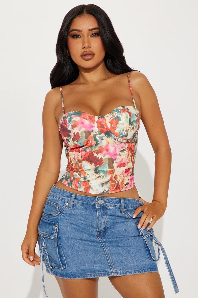 Floral Garden Cami Top - Red/combo Product Image