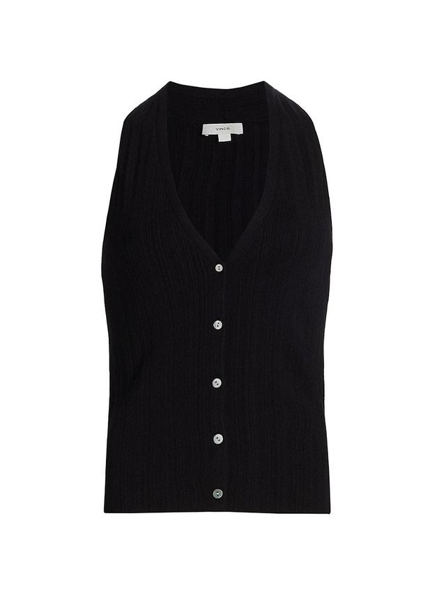 Womens V-Neck Cotton Vest Product Image