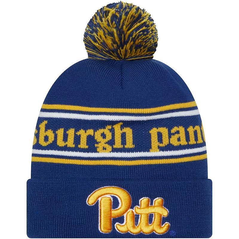 Mens New Era Royal Pitt Panthers MarqueeCuffed Knit Hat with Pom Product Image