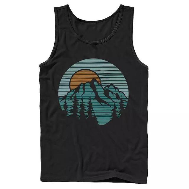 Mens Mountain Line Art Circle Logo Tank Top Product Image