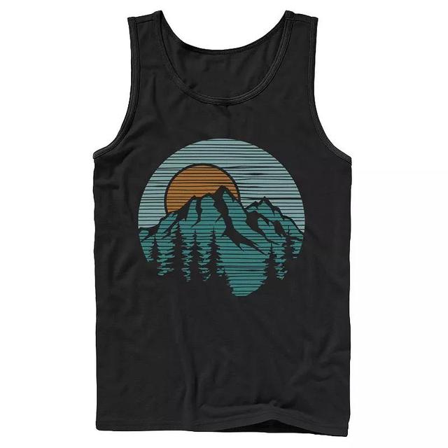 Mens Mountain Line Art Circle Logo Tank Top Product Image