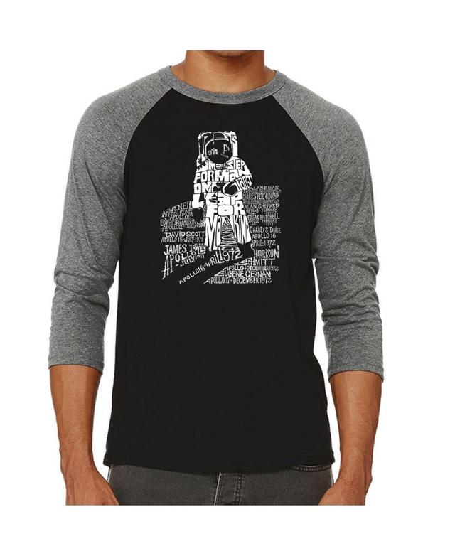 La Pop Art Astronaut Mens Raglan Word Art T-shirt Product Image