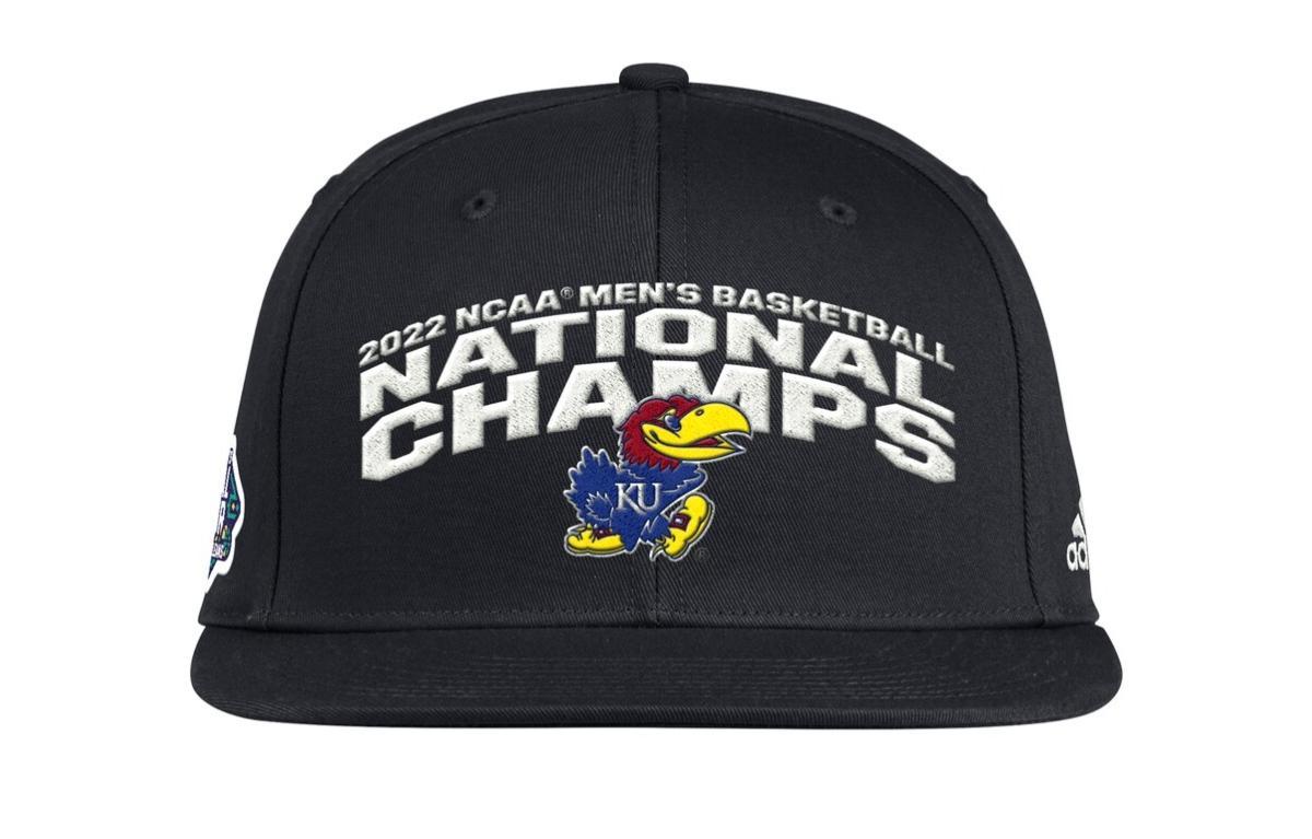 adidas Black Kansas Jayhawks 2022 Ncaa Mens Basketball Tournament March Madness National Champions Locker Room Adjustable Hat - Black Product Image