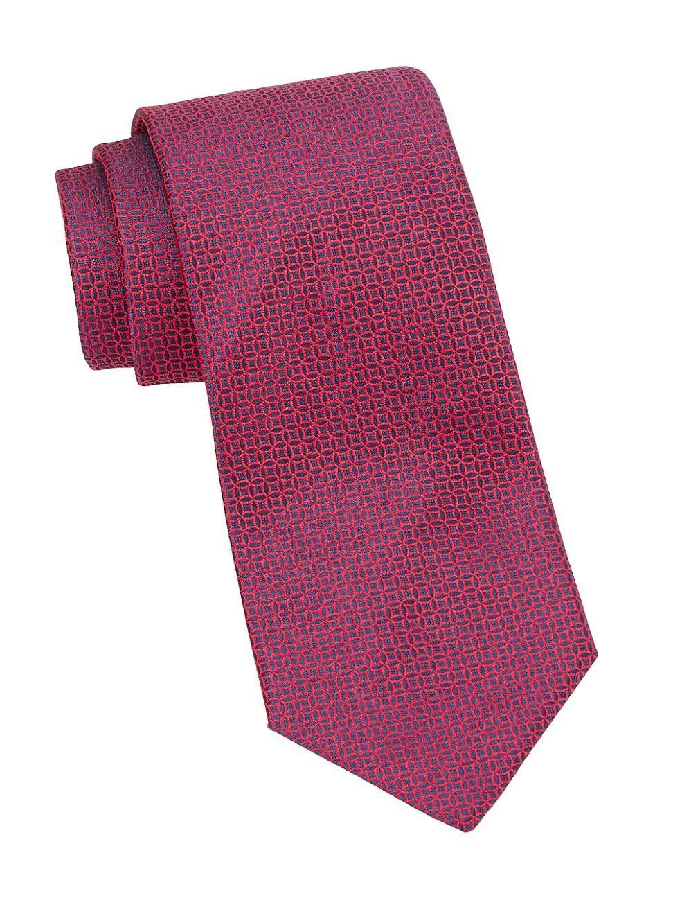 Mens Geometric Woven Silk Tie Product Image