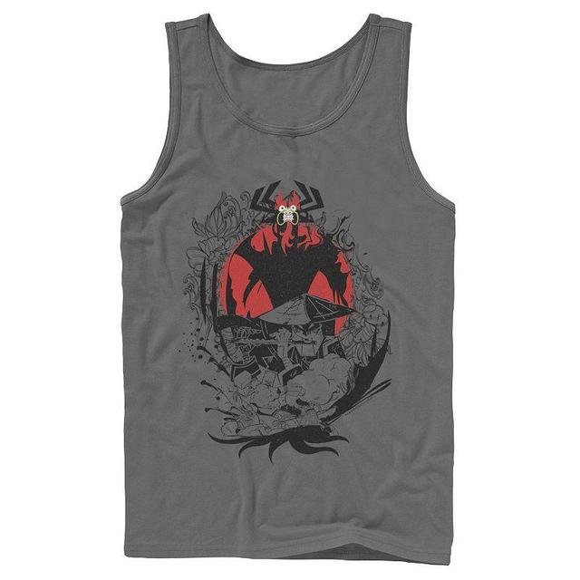 Mens Cartoon Network Samurai Jack Aku & The Flute Battle Music Tank Top Grey Product Image