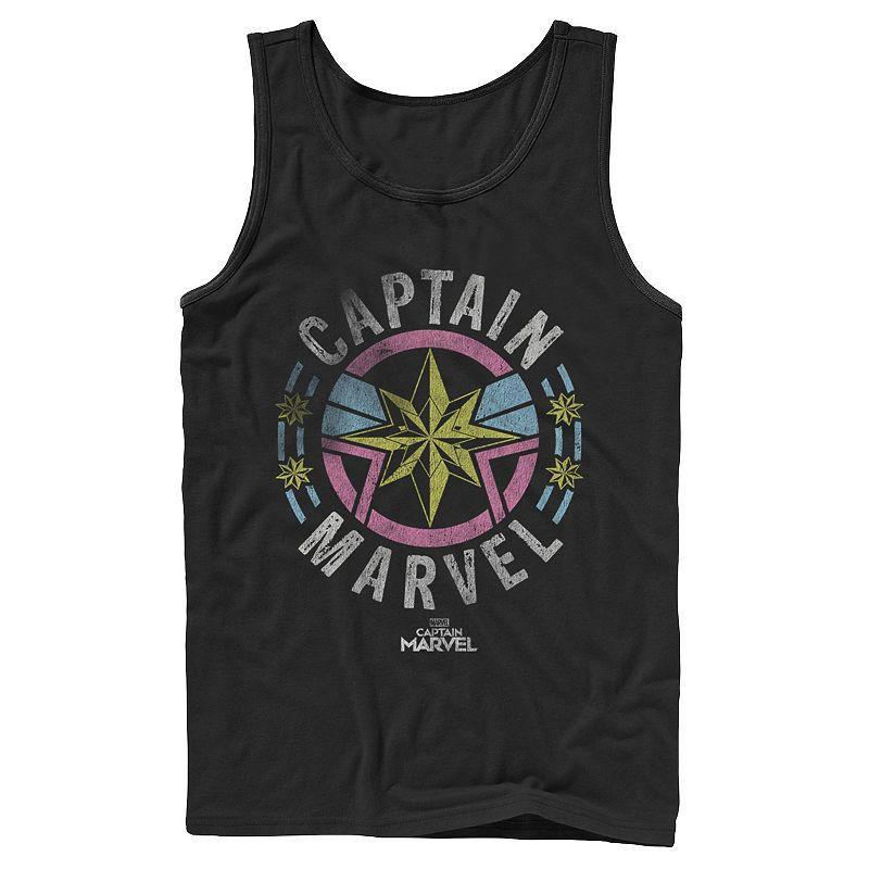 Mens Captain Marvel Retro Badge Tank Top Product Image