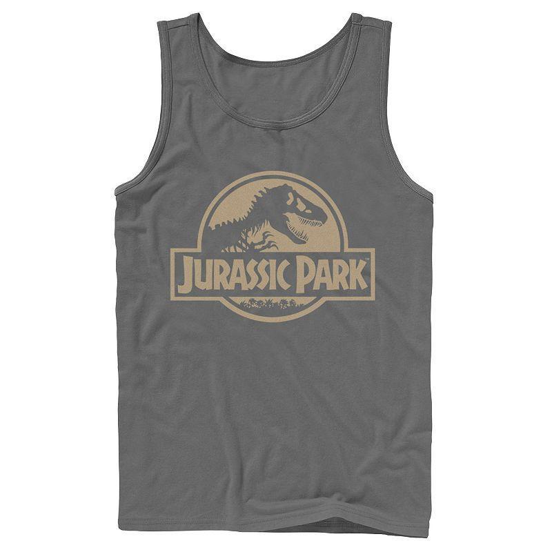 Mens Jurassic Park Beige Flat Movie Logo Tank Top Product Image