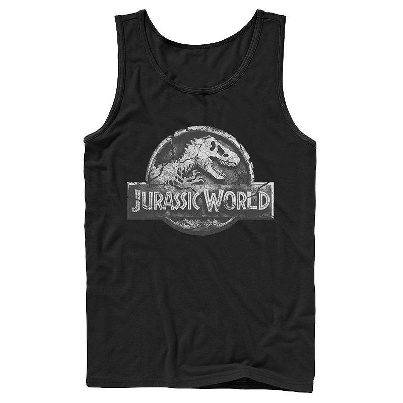 Mens Jurassic World Two Return Stone Logo Tank Top Athletic Grey Product Image