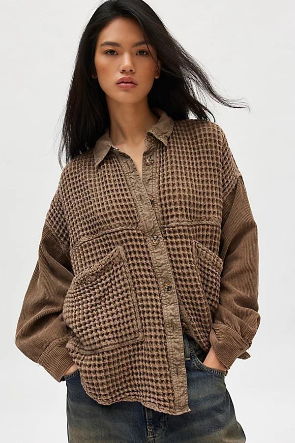 BDG Bryson Waffle Shirt Jacket Top Womens at Urban Outfitters Product Image