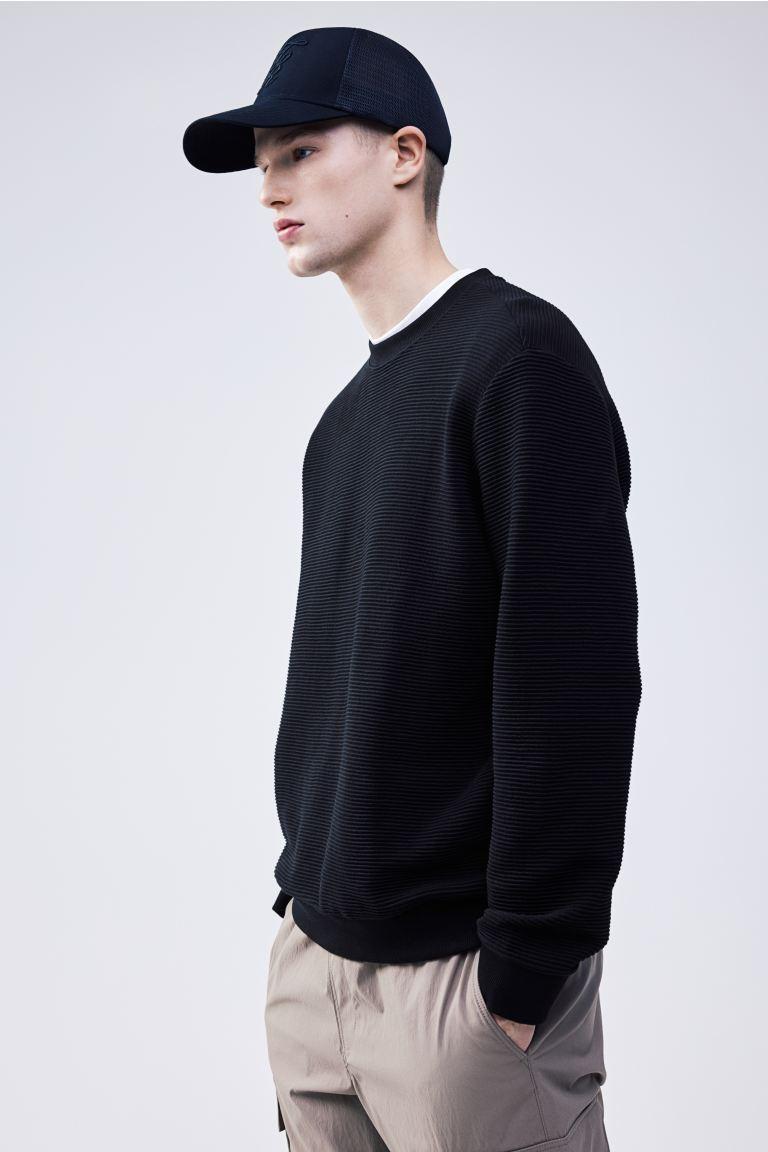 Regular Fit Ribbed Sweatshirt Product Image