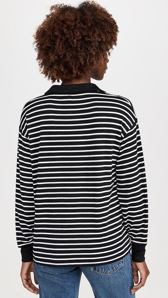 rag & bone The Knit Stripe Polo V Neck | Shopbop Product Image