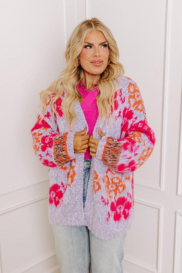 Fan of Floral Knit Cardigan Curves Product Image